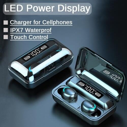 Wireless Headphone TWS Bluetooth 5.0 Earphones 2000mAh Charging Box 9D Stereo Sports Waterproof Earbuds Headsets With Microphone