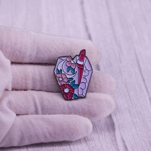 Lipstick Coffin Badge
