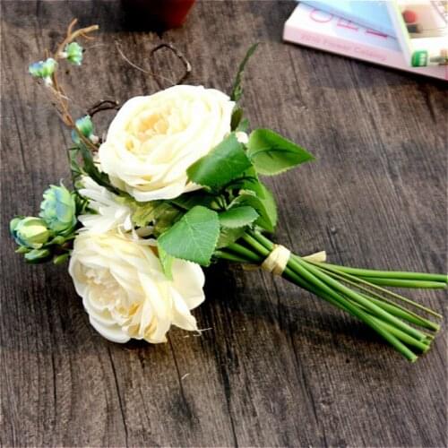 1 Bouquet 3pcs Rose and Gerbera Artificial Flower Home Wedding Decoration silk flowers artificial Party Decoration 28cm long
