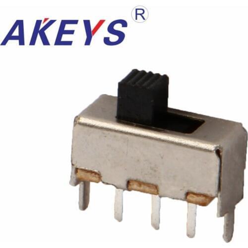 10PCS SS-12F44 1P2T-G3/G4/G5/G6/G8 Single pole double throw slide switch verticle type 3 pin with 2 fixed pin DIP toggle switch