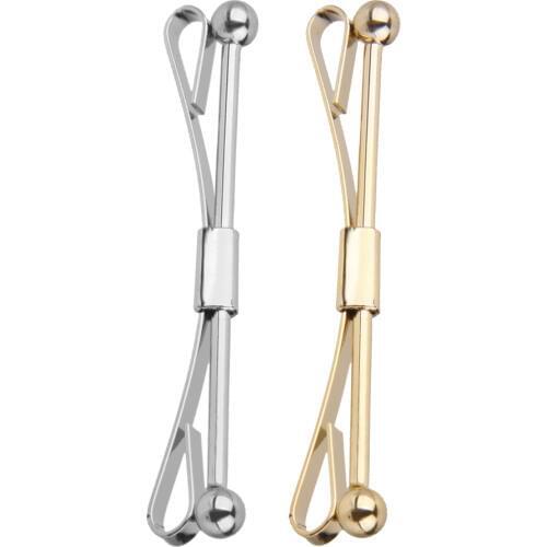 2pcs Necktie Shirt Tie Collar Pins Clip Clasp Simple Mens Bar Brooch Women Enamel Pin Badge brooches for Men Jewelry Accessory