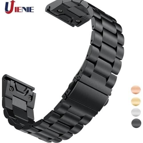 20 22 26mm Stainless Steel Watchband Strap for Garmin Fenix 5 5S 5X Plus 3 3HR Forerunner 935 945 Smart Bracelet Wristband