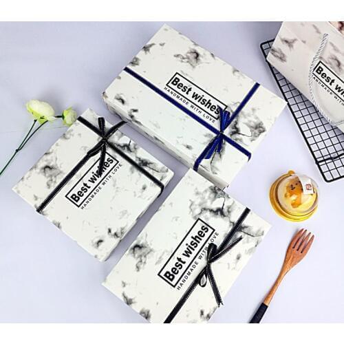 2017 New 100pcs new moon cake gift box marble snow Niang Egg-Yolk Puff green bean cake packing box cover heaven and earth SN1032