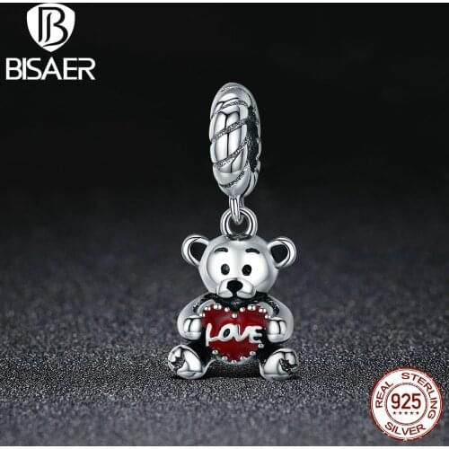 2019 New Summer Style 100% 925 Sterling Silver Love Hug Lovely Bear Bead Charm Fit Charms Original 925 Bracelet Fine Jewelry