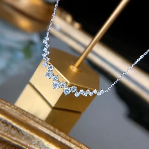 2020 New Japanese and Korean Fashion Ripple CZ Lady Necklace Wedding Prom Valentines Day Jewelry Gift