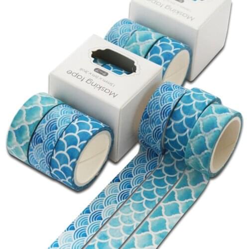 3Pcs Ocean Washi Tape Set Cute Adhesive Tape DIY Decoration Sticker Scrapbooking Diary Masking Tape P9YA