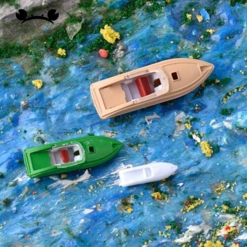 3pcs Micro landscape building model decoration outdoor decorations color speedboat sand table material random color