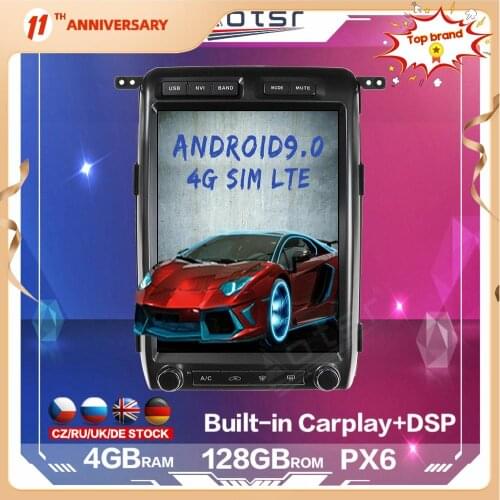 For Ford Raptor F150 2009 -2014 Android Multimedia Tesla Vertical 128GB Car Radio Player Auto GPS Navigation DSP carplay 4G LTE