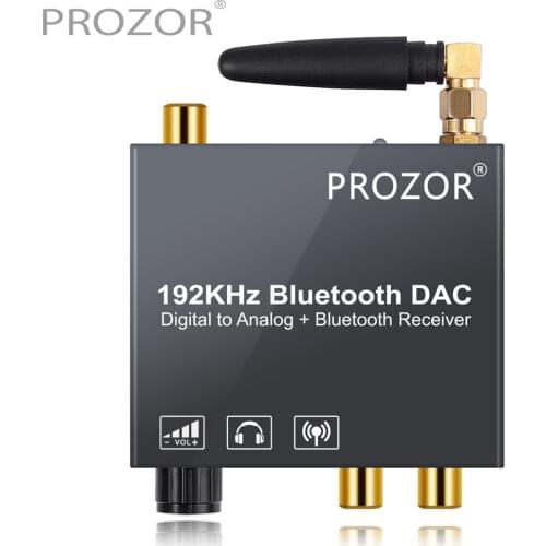 PROZOR New DAC Digital To Analog Audio Converter With Bluetooth Receiver Optical Toslink Coaxial To RCA 3.5mm Jack Adapter