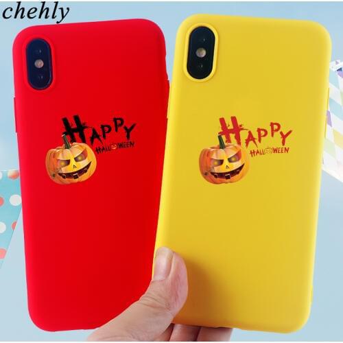 Happy Halloween Phone Case for iPhone X XR XS Max 8 7 6S Plus Pumpkin Cases Soft Silicone Fitted Mobile Phone Accessories Covers