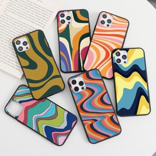 Swirl Abstract Pattern Phone Case For iPhone 11 12 Pro Max Mini 8 7 6 6S Plus 5 5s SE 2020 X XS Max XR Coque Silicone Back Cover