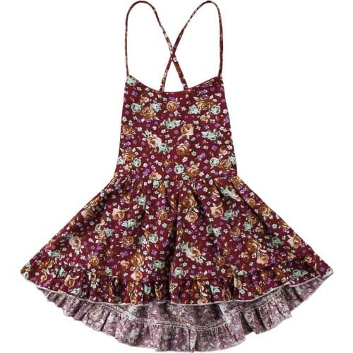 Citgeett Flowers Baby Girls Kids Dress Suspender Princess Casual Party Pageant Backless Floral Summer Dresses SS
