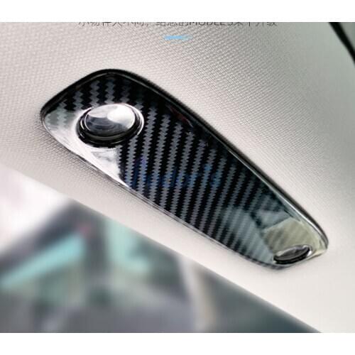 Carbon Fiber Color Roof Skylight Reading Lamp Cover Light Overlay Panel Car Styling For Tesla Model 3 2017 2018 2019 Accessories