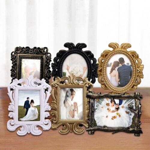 Floral Photo Frame Elliptical Picture Frame Small Baroque Photo Holder Desktop Picture Frame Wedding Decor Wedding Gift