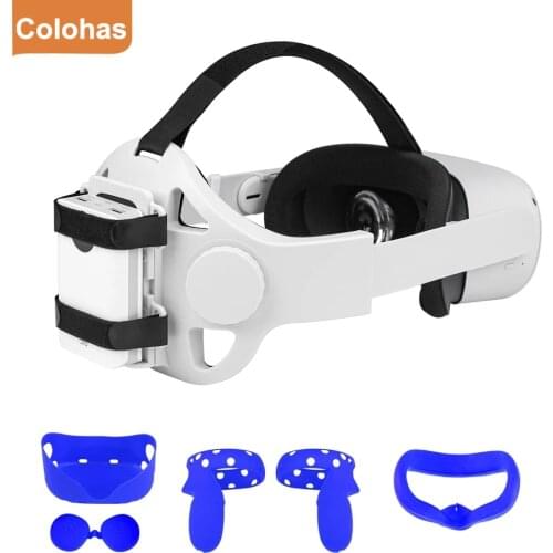 For Oculus Quest 2 Halo Strap Head Strap Protective Case Silicone Handle Cover Set VR Elite Strap For Oculus Quest2 Accessoires