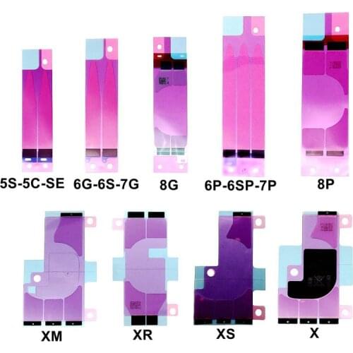 Faishao 100pcs/lot Battery Adhesive Sticker for iPhone 5S 5C SE 6 6G 6S Plus 7 7G 7P 8 8P X XM XS XR Glue Tape Strip Replacement