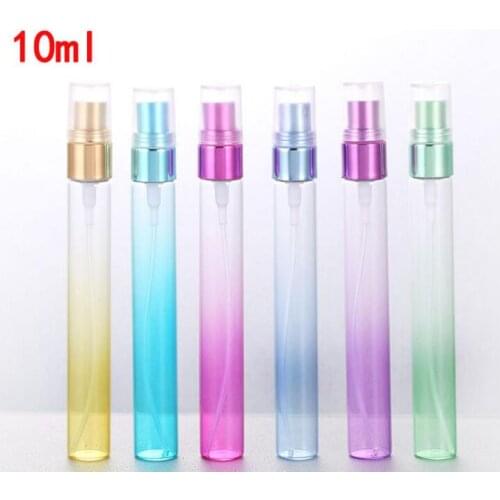 100pcs/lot 10ml Mist Spray Bottle Spray Pump Bottle Travel Refillable Glass Perfume Bottle With Sprayer