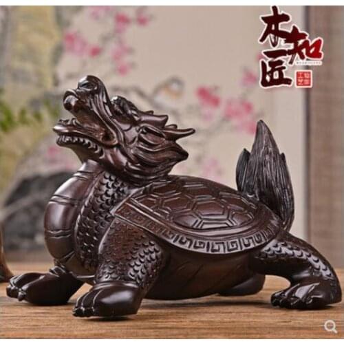 Chrysanthemum pear ebony Dragon turtle real mahogany living room office basaltic fortune prosperous career tortoise craft