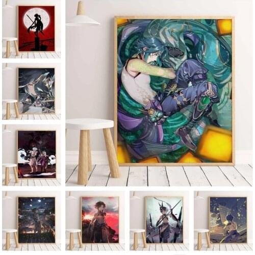 Canvas Painting Home Decor Modular Figuur Genshin Impact Picture Anime Printed Poster For Living Room Wall Art No Framework