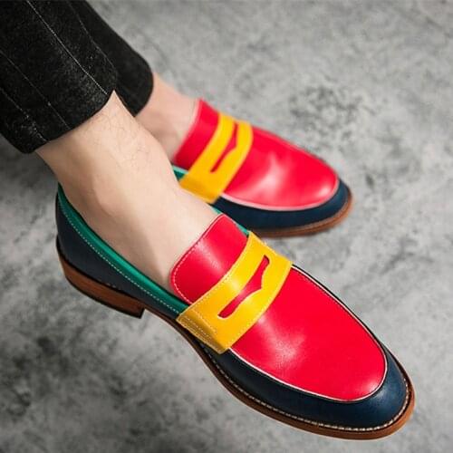 Large Size Leather Shoes Mens Casual British Style Mens Leather Shoes Fashion Trend Mens Leather Shoes