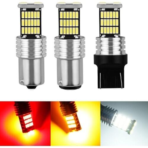 100pcs T15 W16W 1156 1157 T20 7443 3157 45SMD 4014 LED CANBUS NO ERROR Car Tail Bulb Brake Light Auto Backup Reverse Lamp DC12V