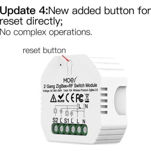 Switch module Tuya ZigBee 3.0 Smart Light Switch Relay Module 2 Gang Zigbee+rf Switch Module Remote Work With Alexa Google Home