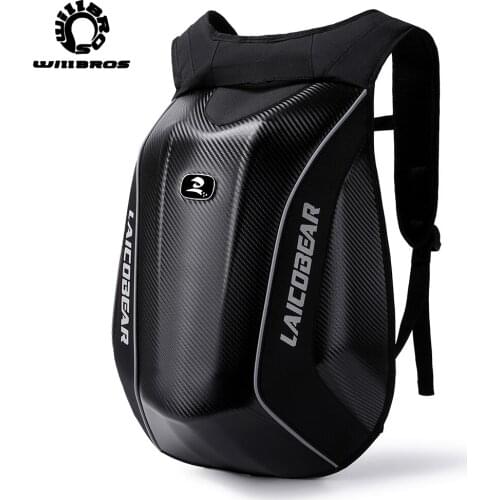 Motorbike Shoulder Bag Helmet Motorcycle Backpacks Moto Waterproof Carbon Fiber Hard Shell Backpack Black Computer Bags