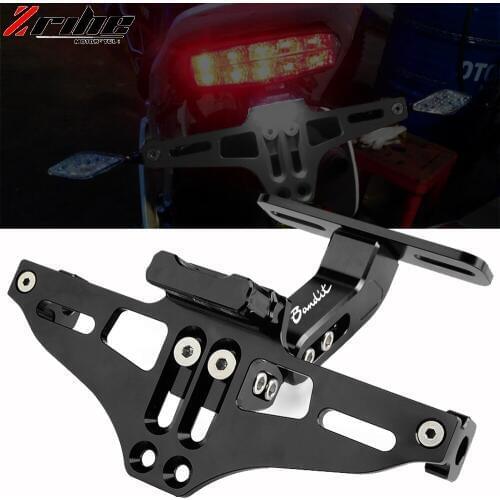 For SUZUKI GSF 250 600 600S 650 650S 650N 1200 1250 Bandit 650S Motorcycle License Number Plate Frame Holder Bracket With LED