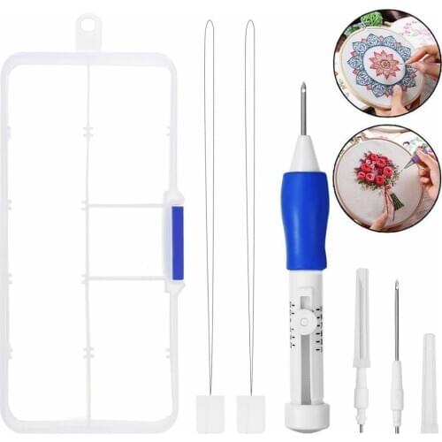 DIY Embroidery Pen Punch Needle Tool Kit Knitting Hand Quilting Needle Pen For Yarn Threaders Sewing Tools Accessories