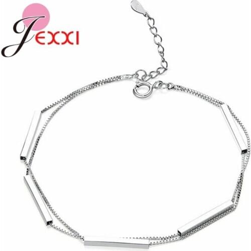 New Fashion Adjustable Size 925 Sterling Silver Bracelets Bangles Women Girls High Quality Wedding Party Jewelry
