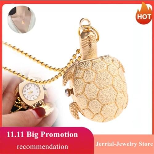 2021 New Lucky Turtle Gift Retro Bone Animal Pendant Watch Necklace Sweater Chain Jewelry Accessories