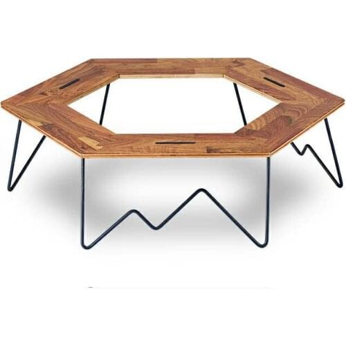 Camping Equipment Picnic Camping Folding Tourist Tables Outdoor Garden Furniture Portable MultifunctionalHexagonal CampingTable