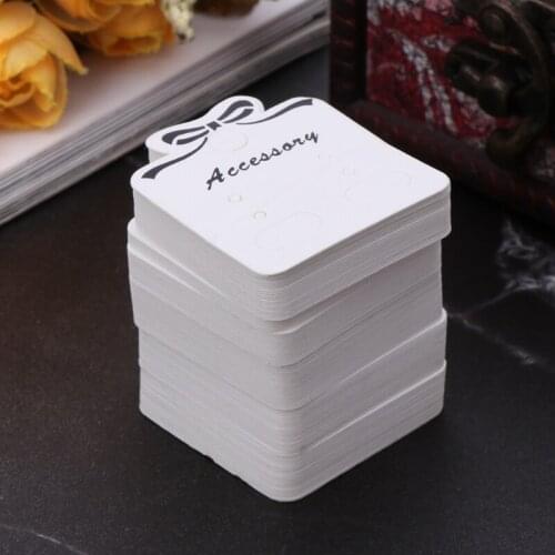 Q0KE 100Pcs Jewelry Display Card Earrings Ear Studs Packing Hang Tag Rectangle Holder