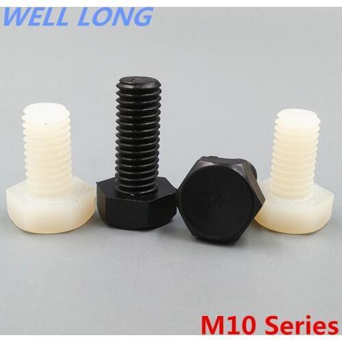 Hexagonal Nylon Screw Bolt White Plastic Screw Hexagon Bolt Plastic Screw, M10 Series