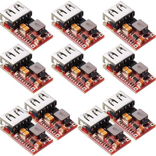 SHGO HOT-10 Pieces DC-DC Buck Voltage Regulator Module 6-24V 12V/24V to 5V 3A USB Charger Module Buck Converter Regulator
