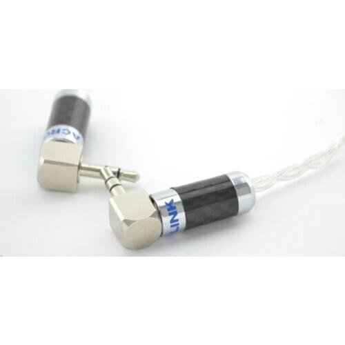 Signal Audio Cable Carbon Fiber 3.5mm (1/8") Right angle Stereo cable 15cm AUX Auxiliary Cable Cord