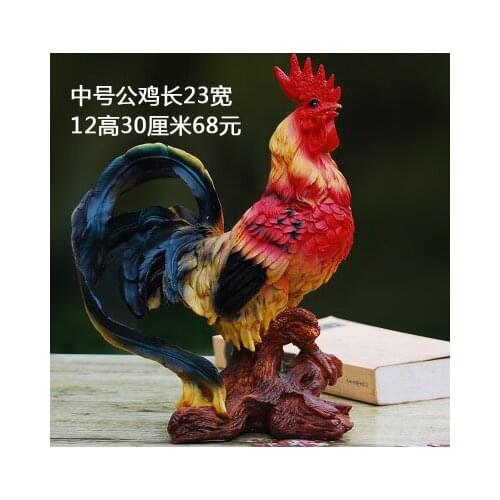 Sculpture Wild Lucky Chicken Rooster large resin ornaments Zodiac Feng Shui lucky Home Furnishing decorations