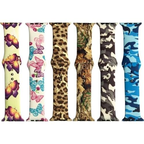 Sport Silicone Strap For Apple Watch band Case 38 42mm 40mm 44mm for iwatch series 4 3 2 1 Camouflage Wrist Belt wristband