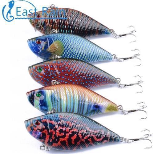 East Rain 7.7cm 18g 5pcs Painted All Range Bait Freshwater Saltwater Fishing Lure Sinking VIB Artificial Hard Bait Free Shipping
