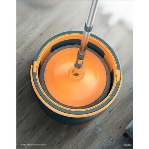 High-fiber flannel cleaning and separation hand-washing free mop scientific storage does not occupy space household one-mop clea