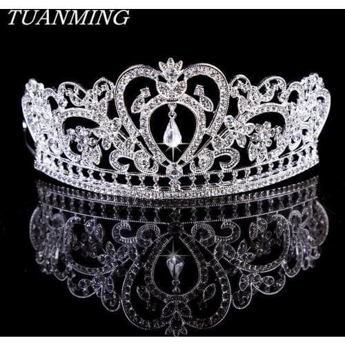 Crystal Bride Wedding Crown For Women Hair Accessories Tiara Headband Girl Gold/Silver Color Rhinestone Bride Tiara Hair Jewelry