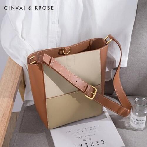 Womens Crossbody Bags Genuine Leather Casual Different Size Bags Two Pieces Set Large-Volume Set