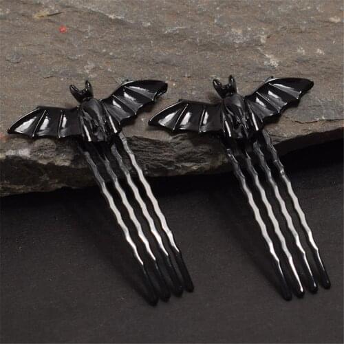 1Pair Retro Bat Hairpin Halloween Fancy Dress Bat Bobby Pin Party Cosplay Props