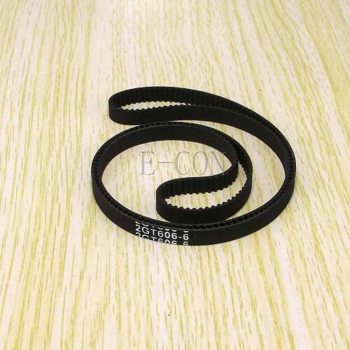 1pcs/lot 606-GT2 Loop Timing Belt Width 6mm GT2 Belt Rubber Fiberglass Inner Length 606mm 303 Teeth for GT2 Timing Pulley