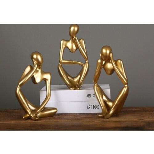 1Pcs Nordic Abstract Thinker Sculpture Mini Character Statue Resin Sculpture Ornaments Office Home Decor Modern Art Crafts Gift