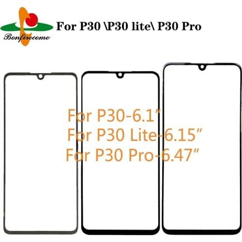 10Pcs\lot Touch Screen Glass For Huawei P30 \ P30 Lite \ P30 Pro LCD Display Panel Front Outer Glass Lens Parts Replacement