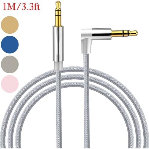 3.5MM Jack HIFI Audio Male To Male Extension Cable Car Headphone Speaker Laptop Wire AUX Cord Cloth Audio Aux Cable Gold Plug