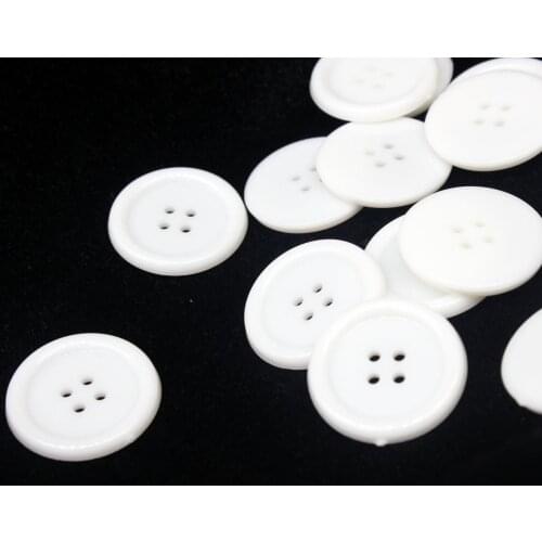 300pcs White Buttons - Sewing nylon plastic Button Four Holes - Buttons 25mm size 1"