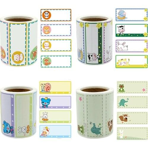 300Pcs/Roll Cute Animal Labels Stickers 2.5x 5 CM Waterproof Name Labels For Home Storage Classification Mark Decoration Sticker
