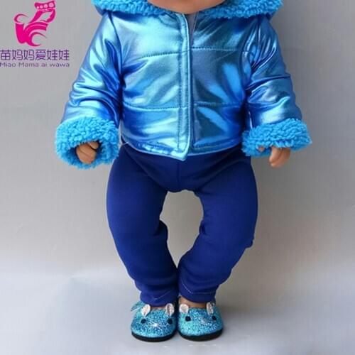 43cm Bebe bon Doll Clothes winter fur coat 18 Inch Doll jacket tights Baby Girl Christmas Gift